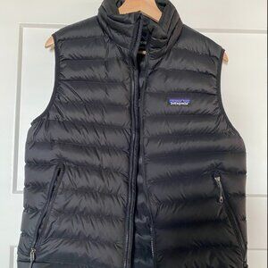 Patagonia Puffer Vest Mens Small S Black Down Sweater Full Zip Pockets